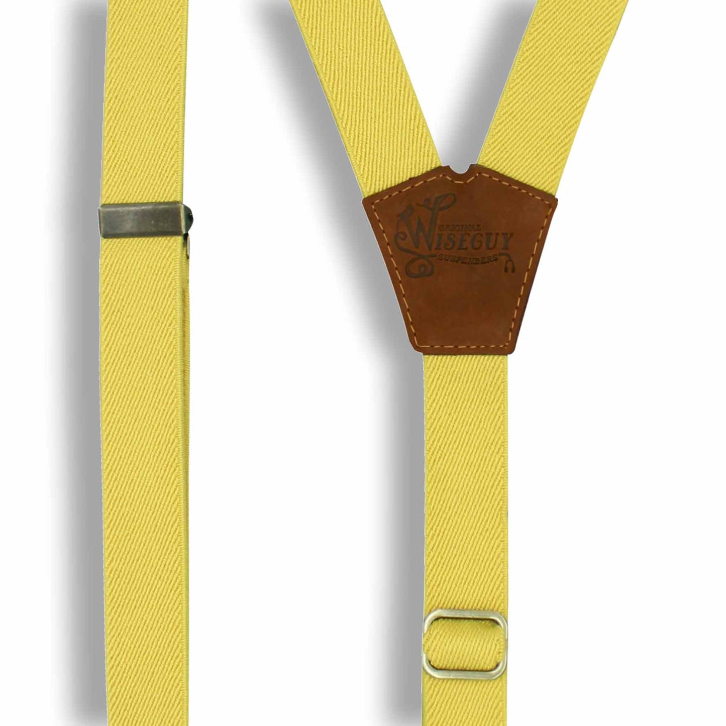 The Tuscany Suspenders on Camel Brown & Brass slim straps (1 inch/ 2.5 cm) - Wiseguy Suspenders