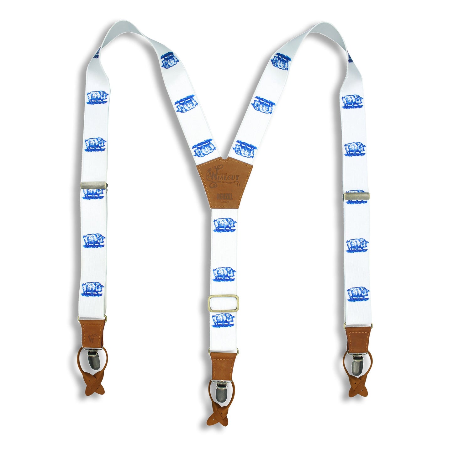 Reuzel Scumbag Suspenders on Camel Brown wide straps (1.36 inch / 3.5 cm) - Wiseguy Suspenders