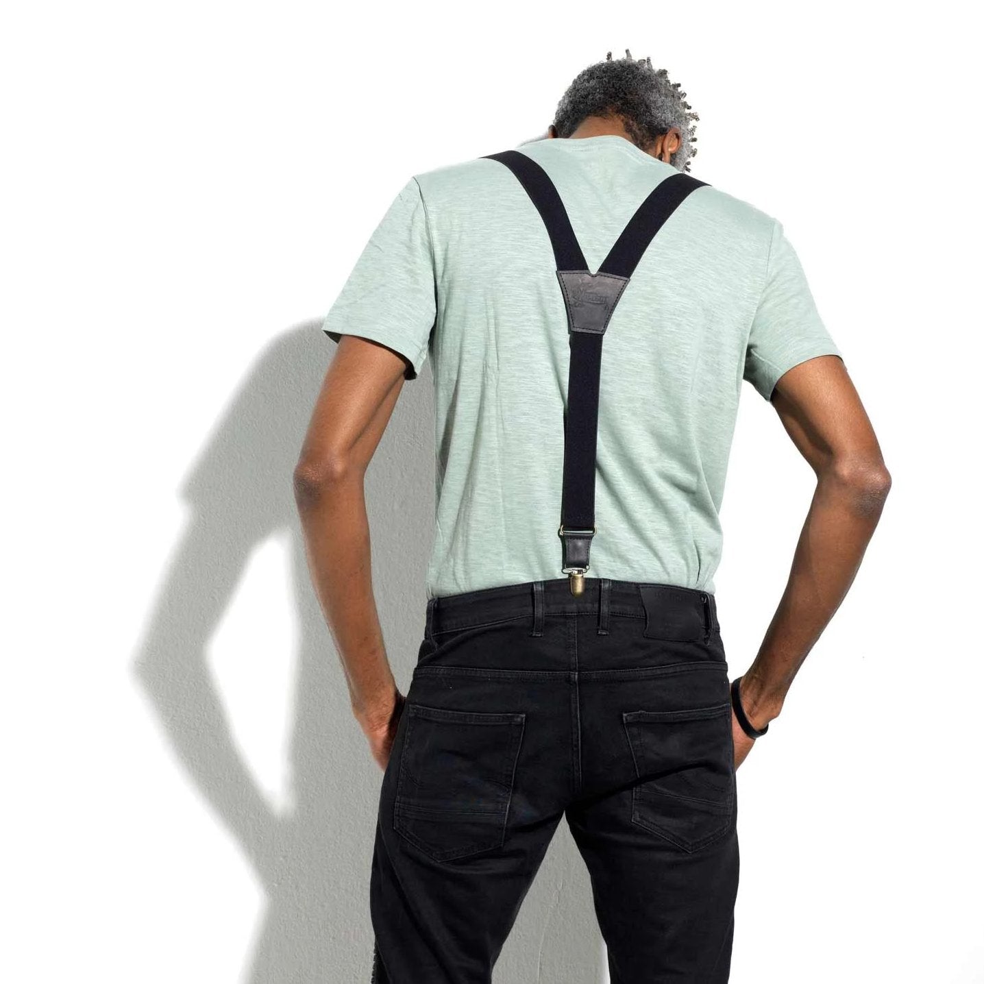 Soul Suspenders Black on Black wide straps (1.36 inch/3.5 cm) - Wiseguy Suspenders