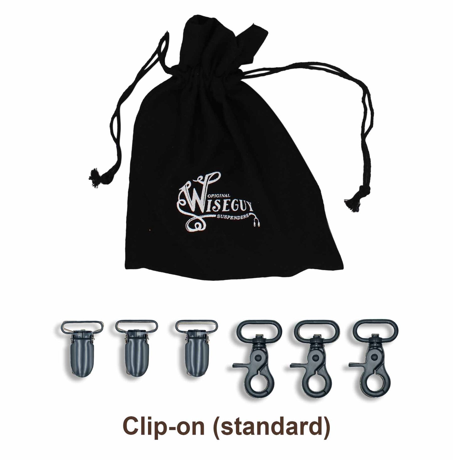 Charger Black Leather/Elastic Men Suspenders wide 1,36 inch/ 3,5 cm - Wiseguy Suspenders