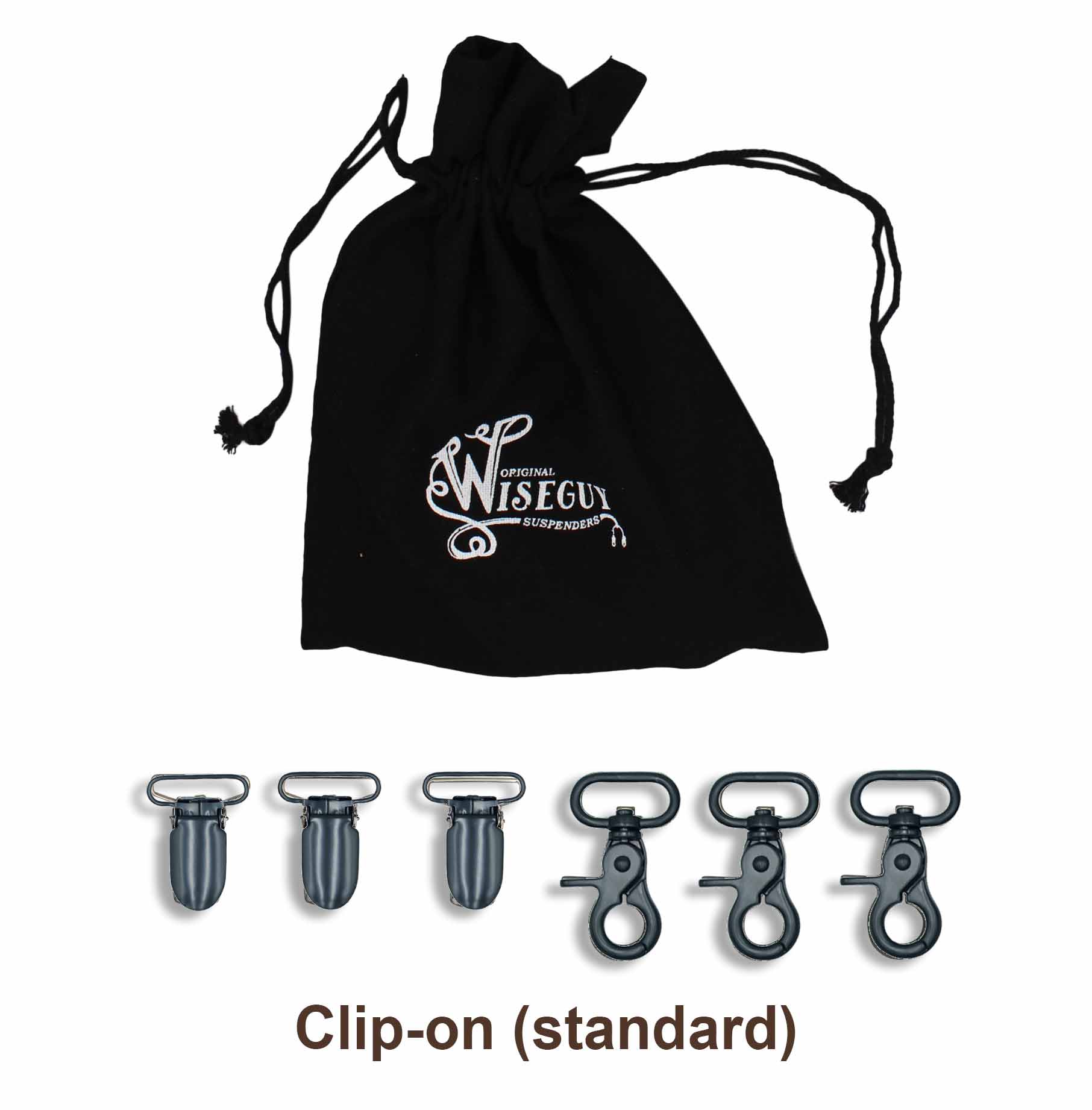 Charger Black Leather/Elastic Men Suspenders wide 1,36 inch/ 3,5 cm - Wiseguy Suspenders