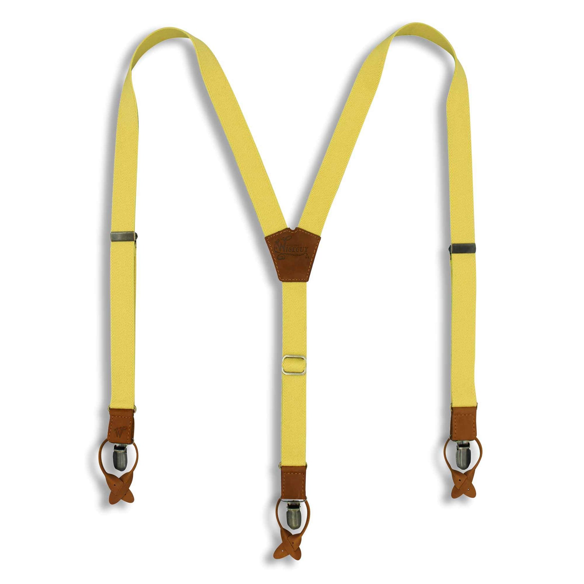 The Tuscany Suspenders on Camel Brown & Brass slim straps (1 inch/ 2.5 cm) - Wiseguy Suspenders