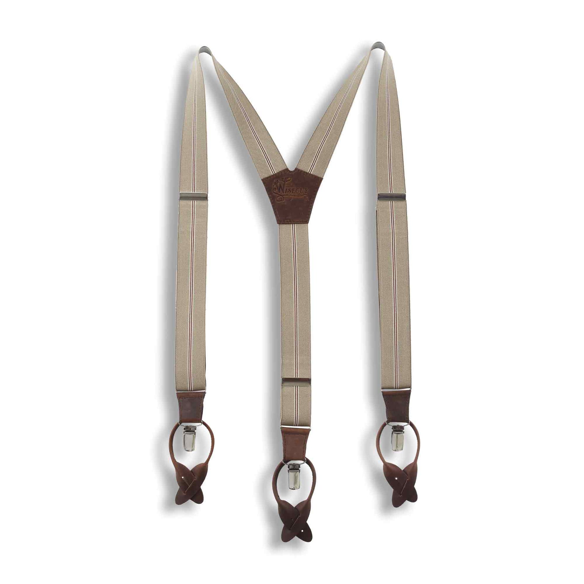 The Barber Dress Suspenders 1.3 inch wide with adjustable straps - Wiseguy Suspenders