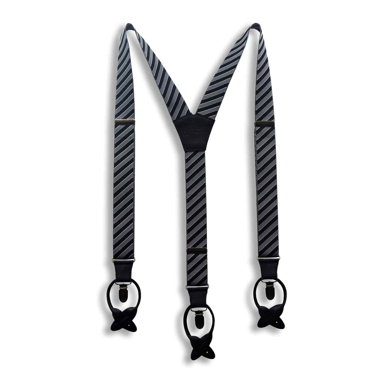 Bartender Striped wedding Suspenders for formal events 1.3 inch wide - Wiseguy Suspenders