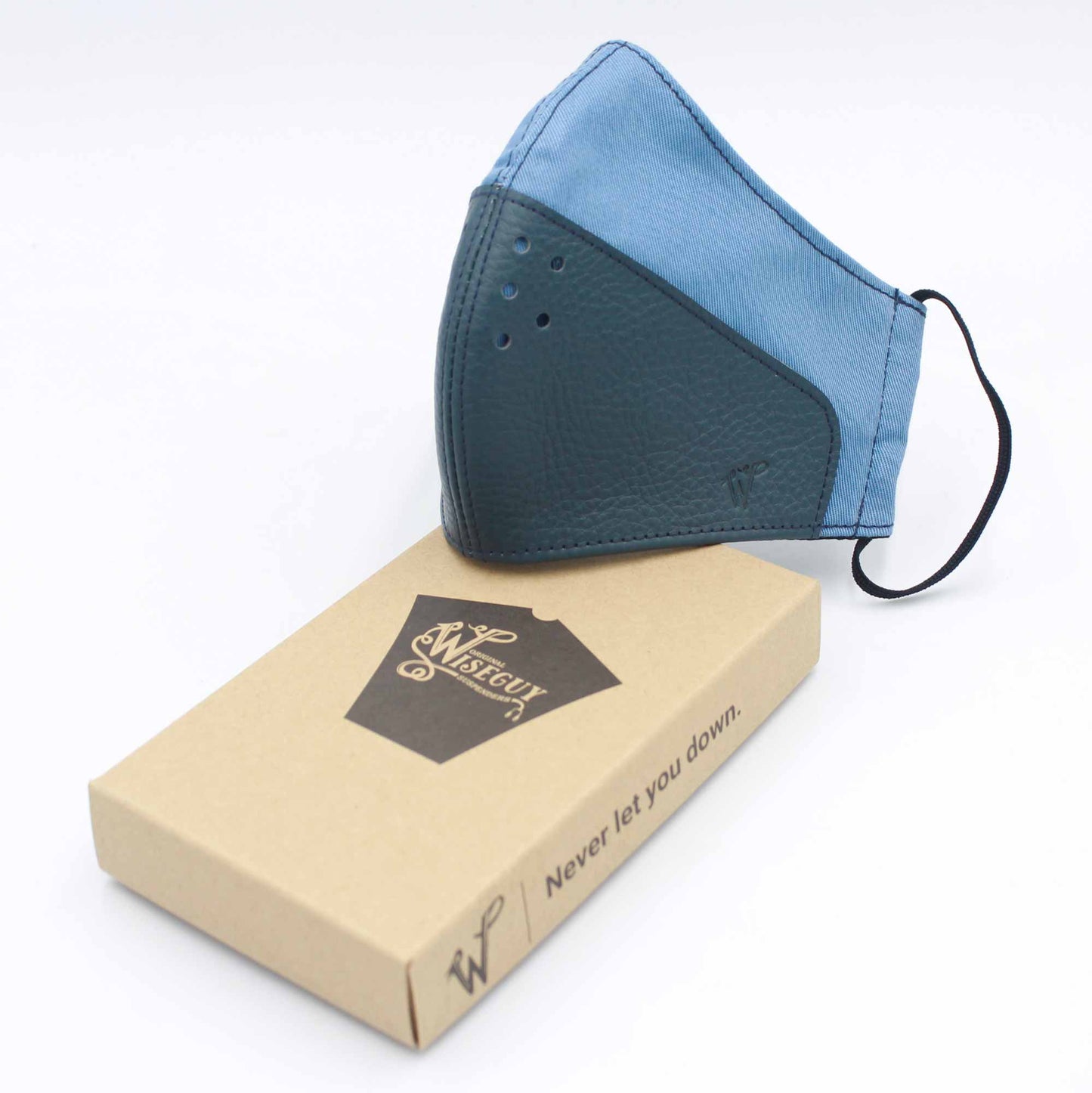 FaceWear Blue canvas and leather