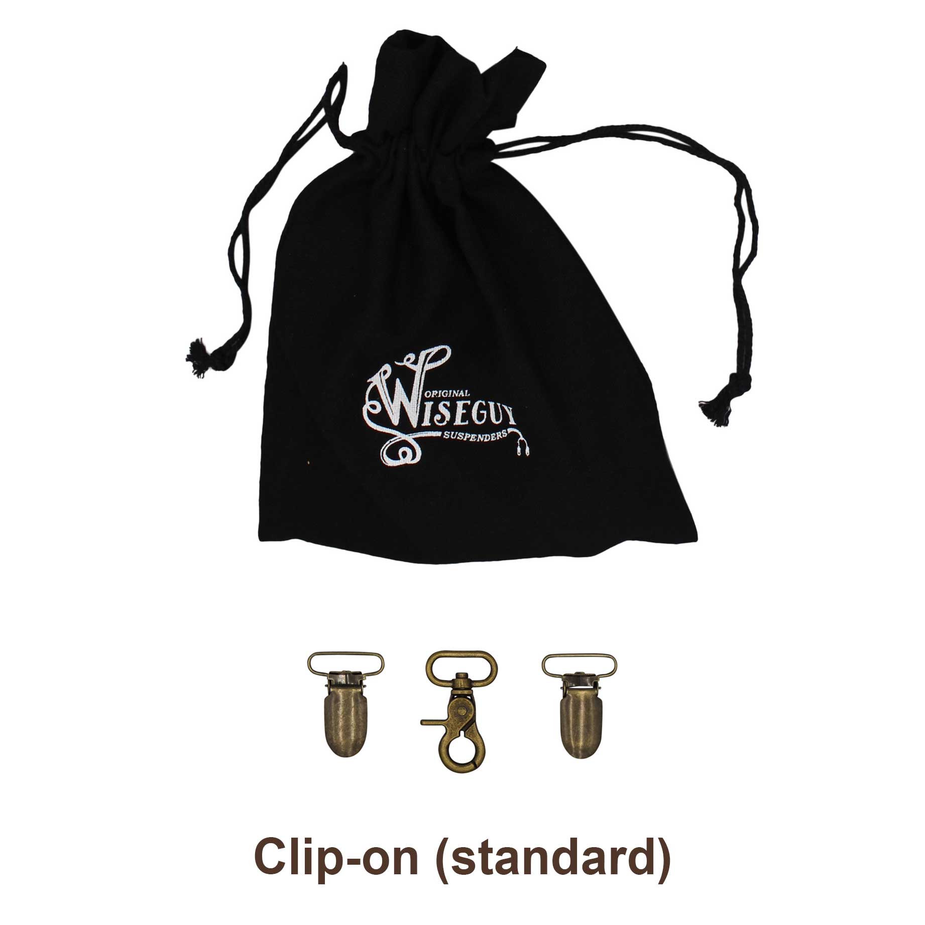 The Colour Purple on Camel Brown Suspenders & Brass slim straps (1 inch/2.5 cm) - Wiseguy Suspenders