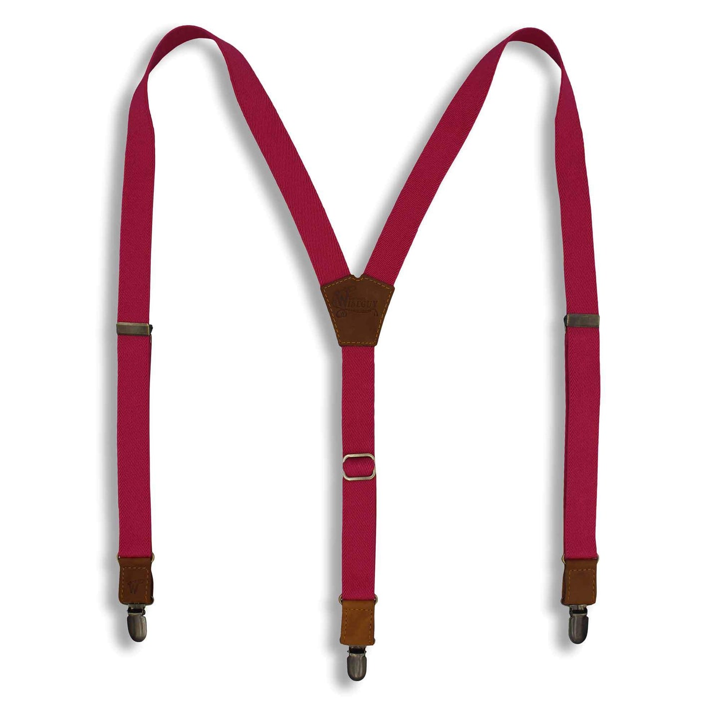 The Cyclamen Red 1 inch thin Y shape casual Suspenders Braces for Men - Wiseguy Suspenders