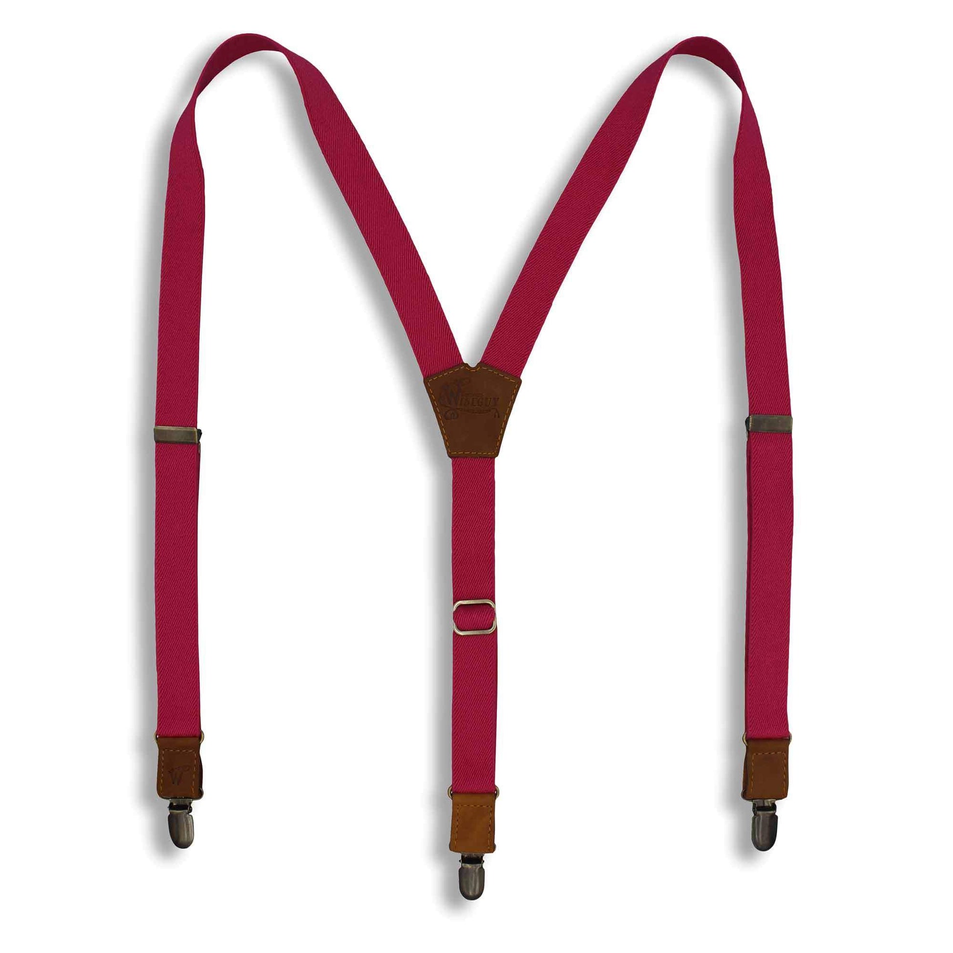 The Cyclamen Red 1 inch thin Y shape casual Suspenders Braces for Men - Wiseguy Suspenders