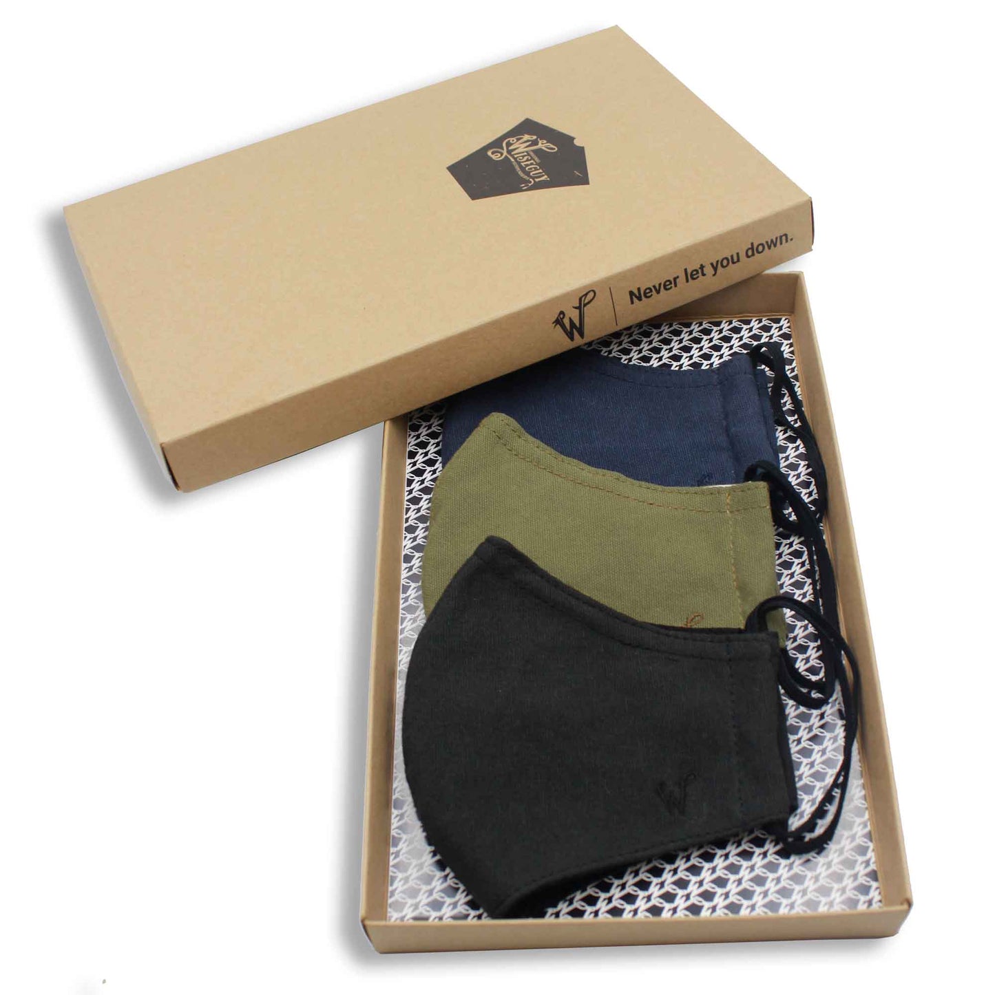 FaceWear 3-pack Army Green, Navy, Black No. M95