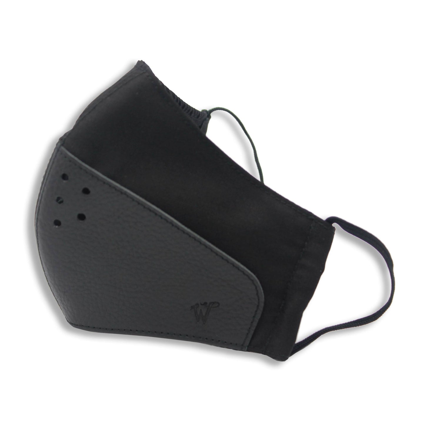 FaceWear Black canvas and leather