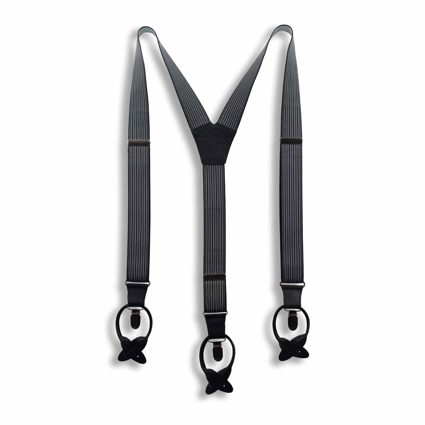 The Gentleman Formal Dress Striped Suspenders 1.3 inch wide - Wiseguy Suspenders
