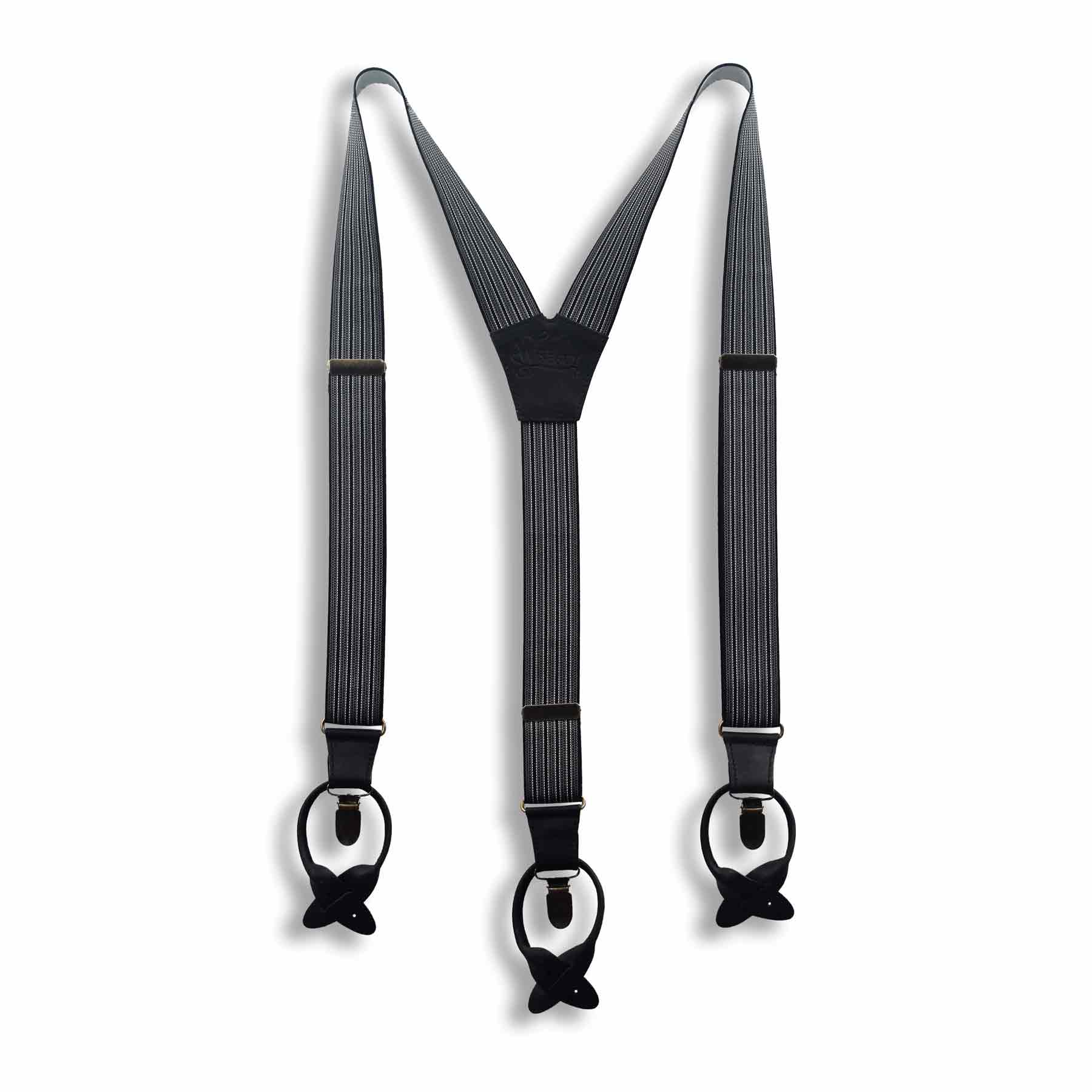 The Gentleman Formal Dress Striped Suspenders 1.3 inch wide - Wiseguy Suspenders