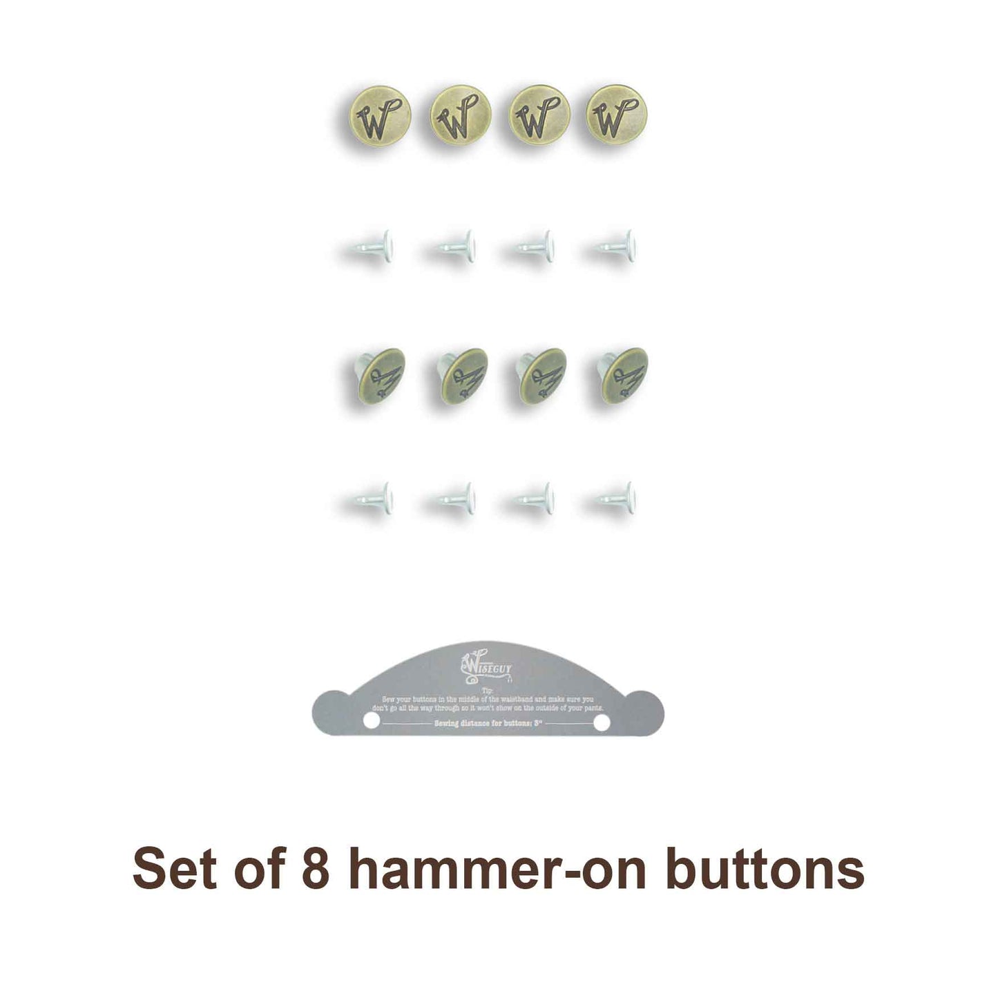 Buttons Hammer On Brass