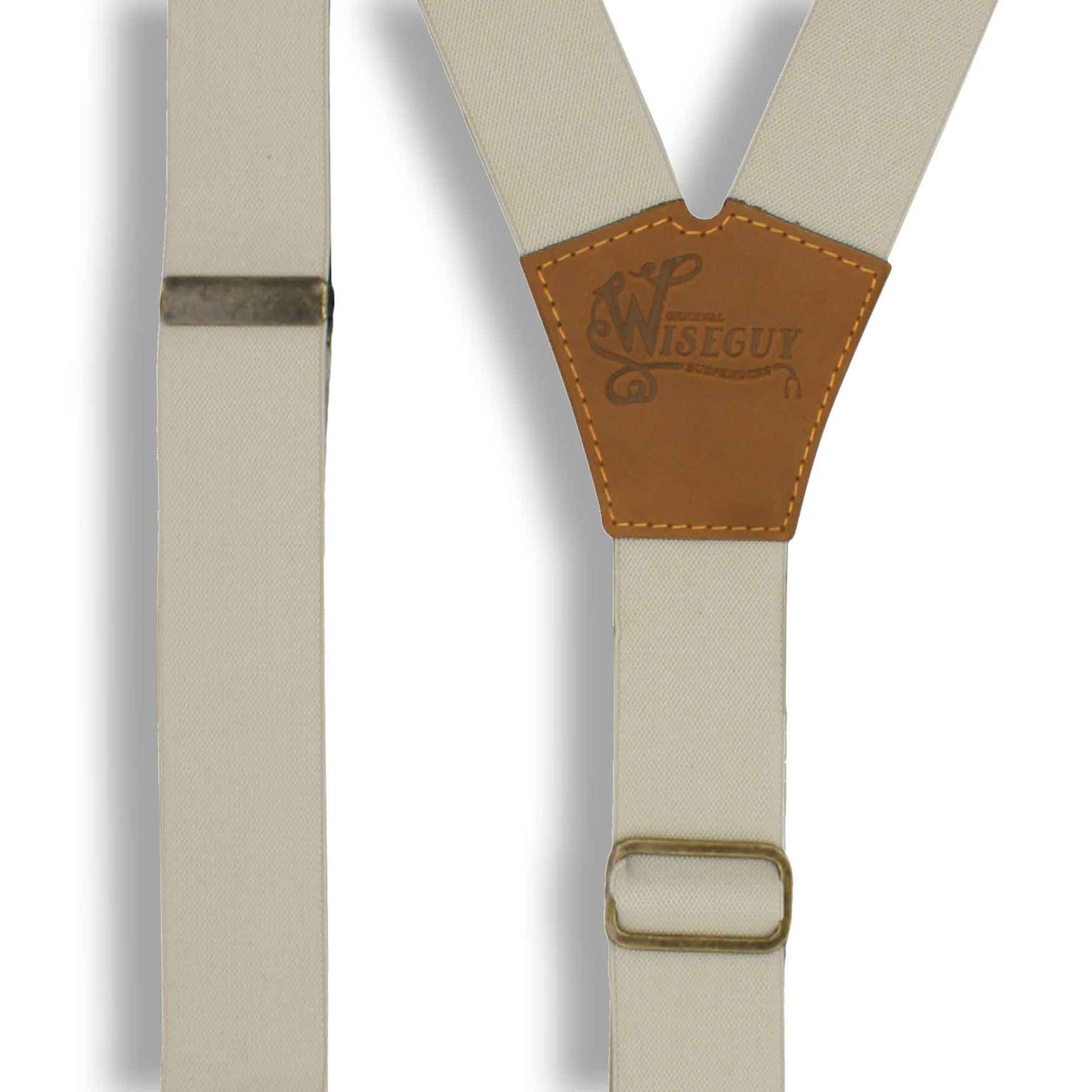 Ivory on Camel Brown Suspenders wide straps (1.36 inch/3.5 cm) - Wiseguy Suspenders