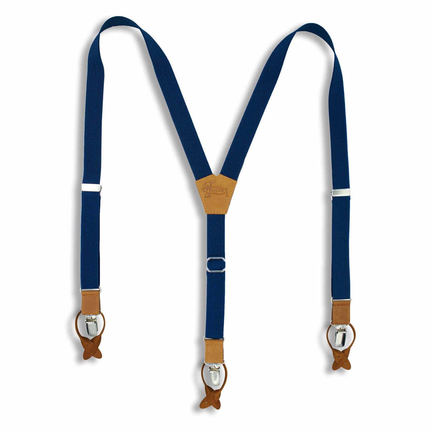 Navy Blue Suspenders slim straps (1 inch/2.54 cm) - Wiseguy Suspenders