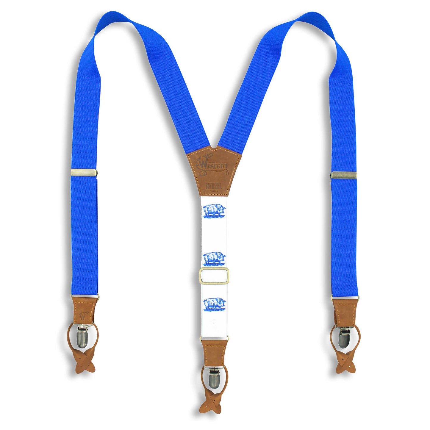 Reuzel Quiff Suspender on Camel wide straps (1.36 inch / 3.5 cm) - Wiseguy Suspenders
