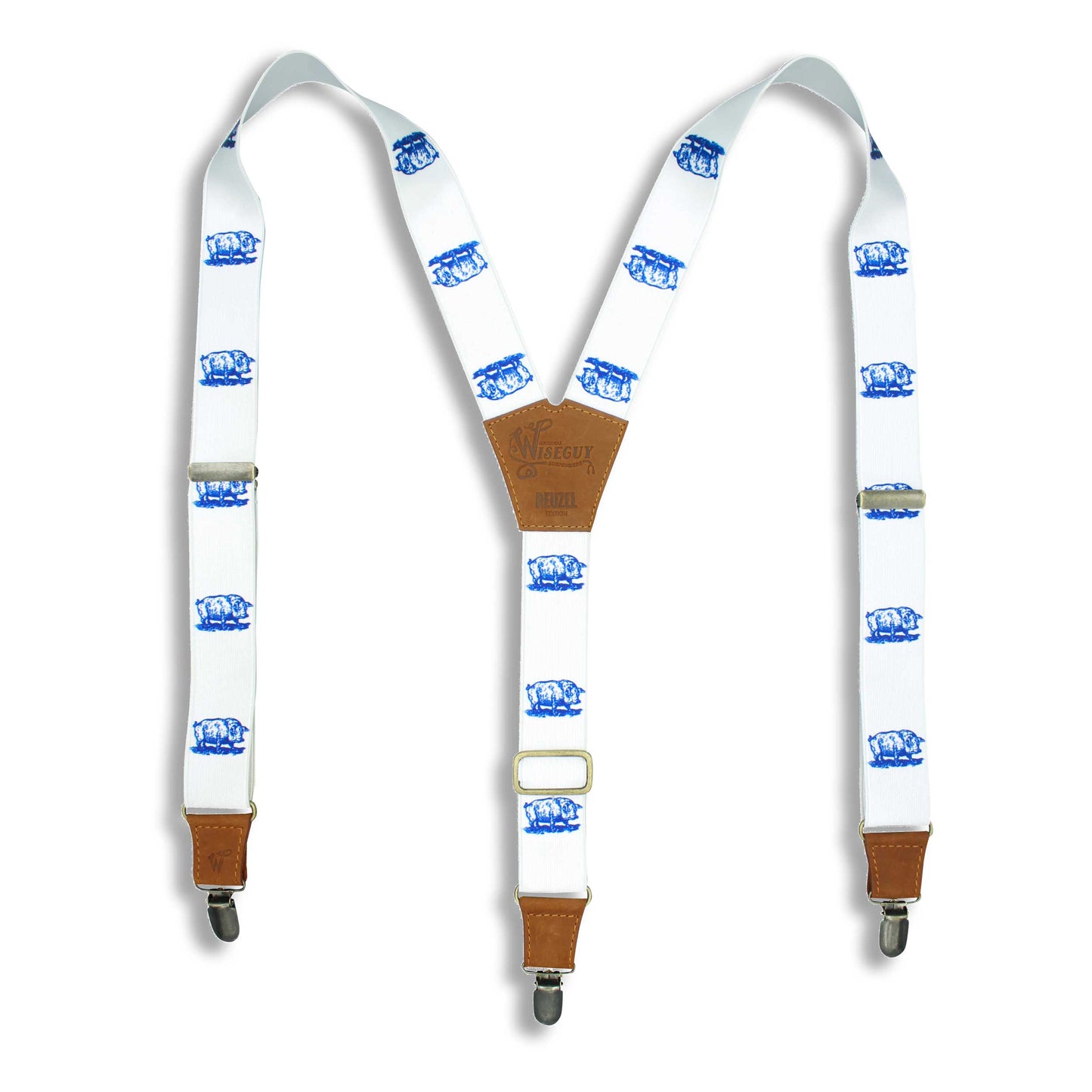 Reuzel Scumbag Suspenders on Camel Brown wide straps (1.36 inch / 3.5 cm) - Wiseguy Suspenders