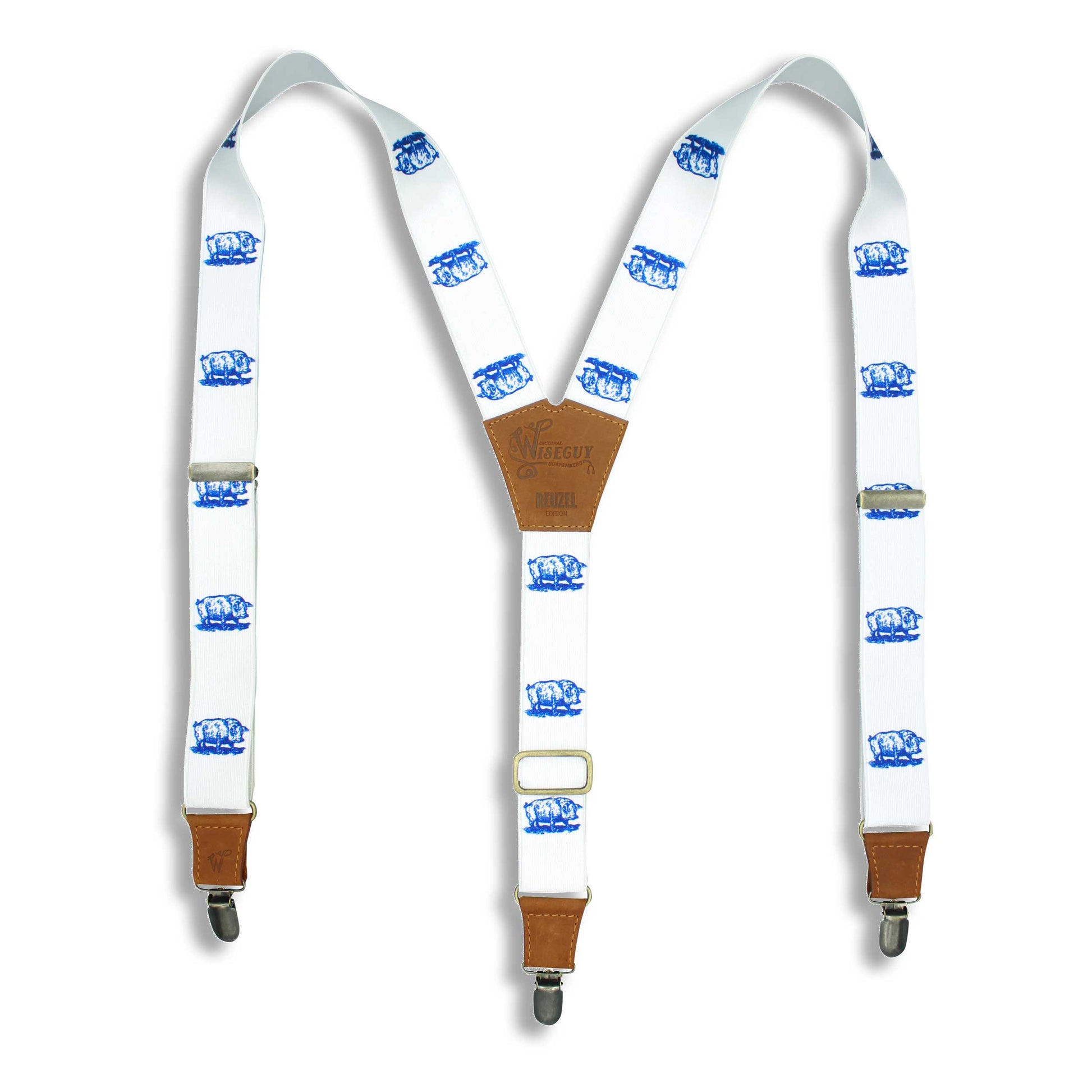 Reuzel Scumbag Suspenders on Camel Brown wide straps (1.36 inch / 3.5 cm) - Wiseguy Suspenders