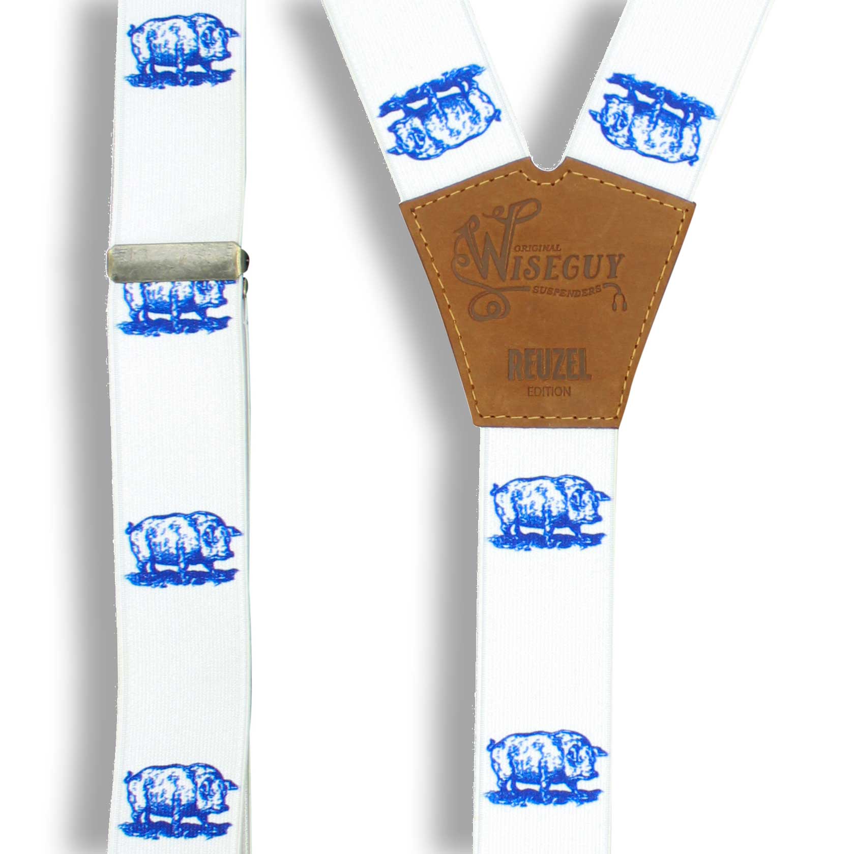 Reuzel Scumbag Suspenders on Camel Brown wide straps (1.36 inch / 3.5 cm) - Wiseguy Suspenders