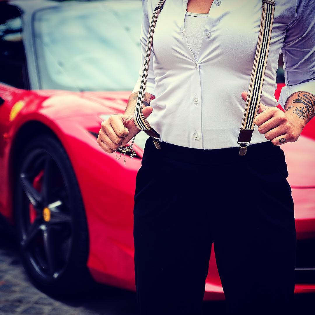 Road Rage Men Suspenders slim straps (1 inch/2.54 cm) - Wiseguy Suspenders