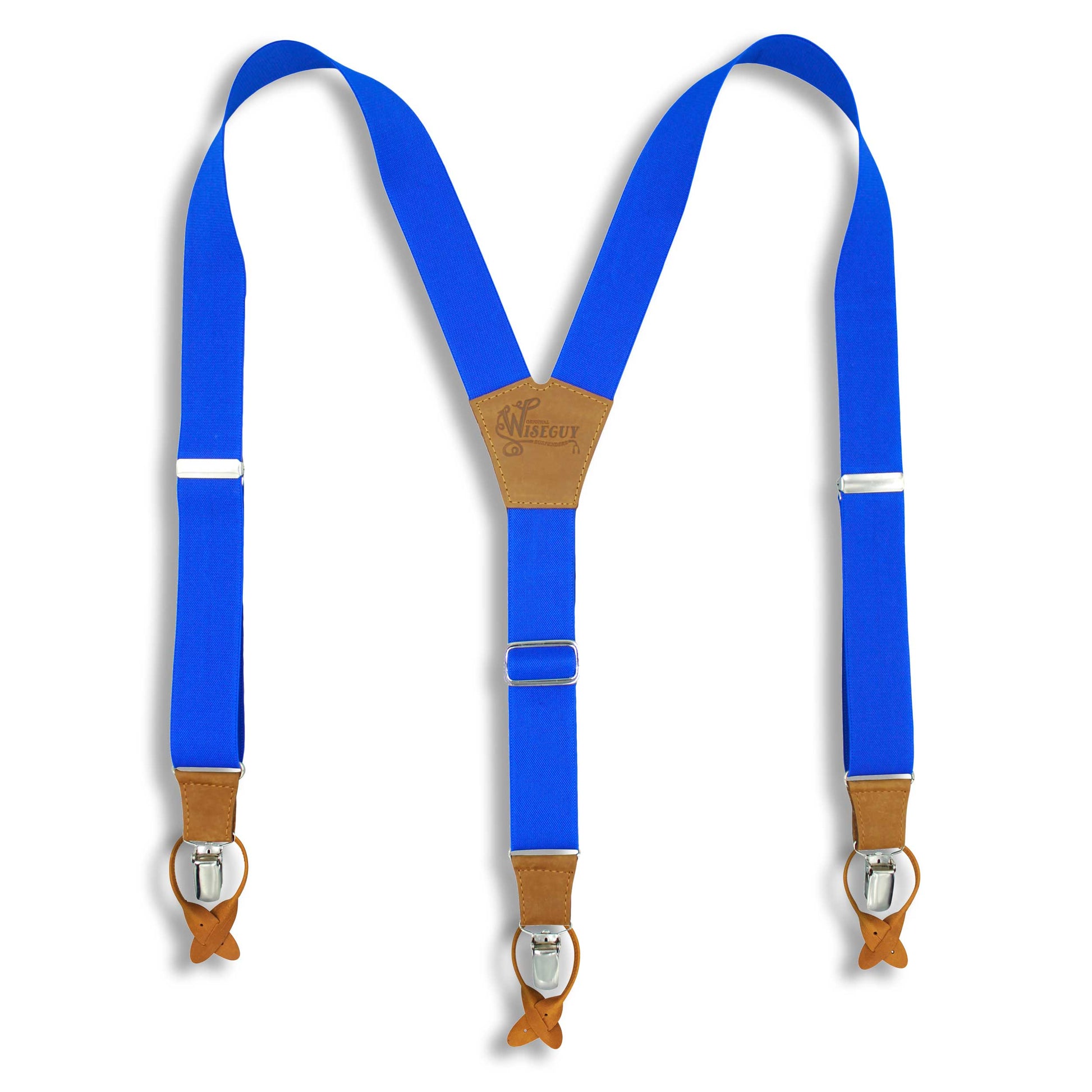 The Royal Blue Suspenders wide straps (1.36 inch/3.5 cm) - Wiseguy Suspenders