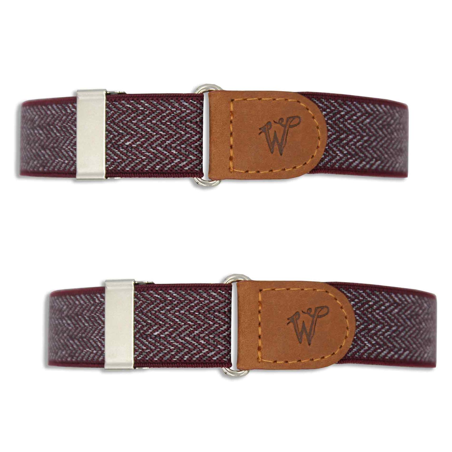 Sleeve Garters Herringbone Burgundy No. S432