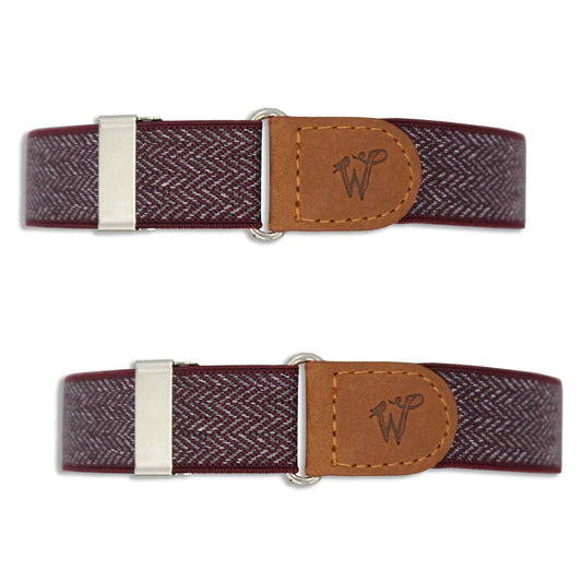 Sleeve Garters Herringbone Burgundy No. S432