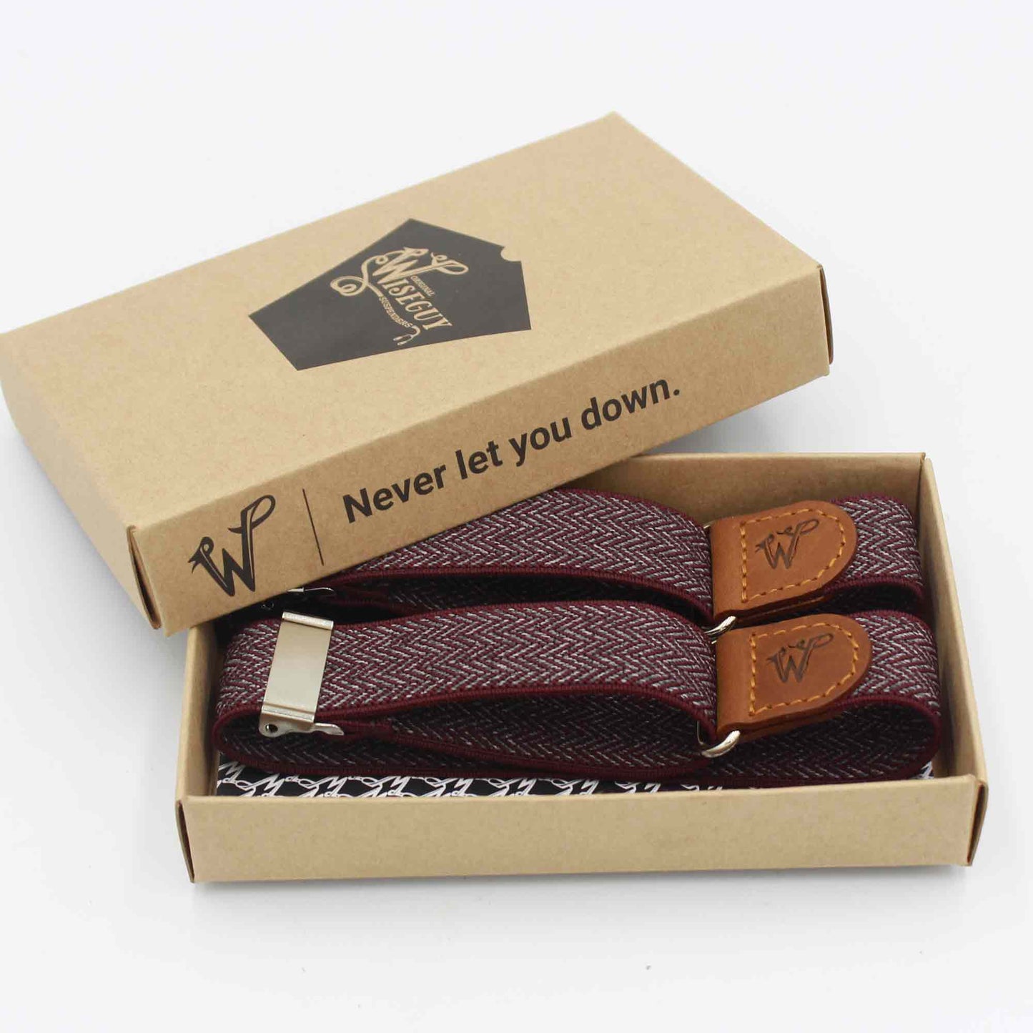 Sleeve Garters Herringbone Burgundy No. S432