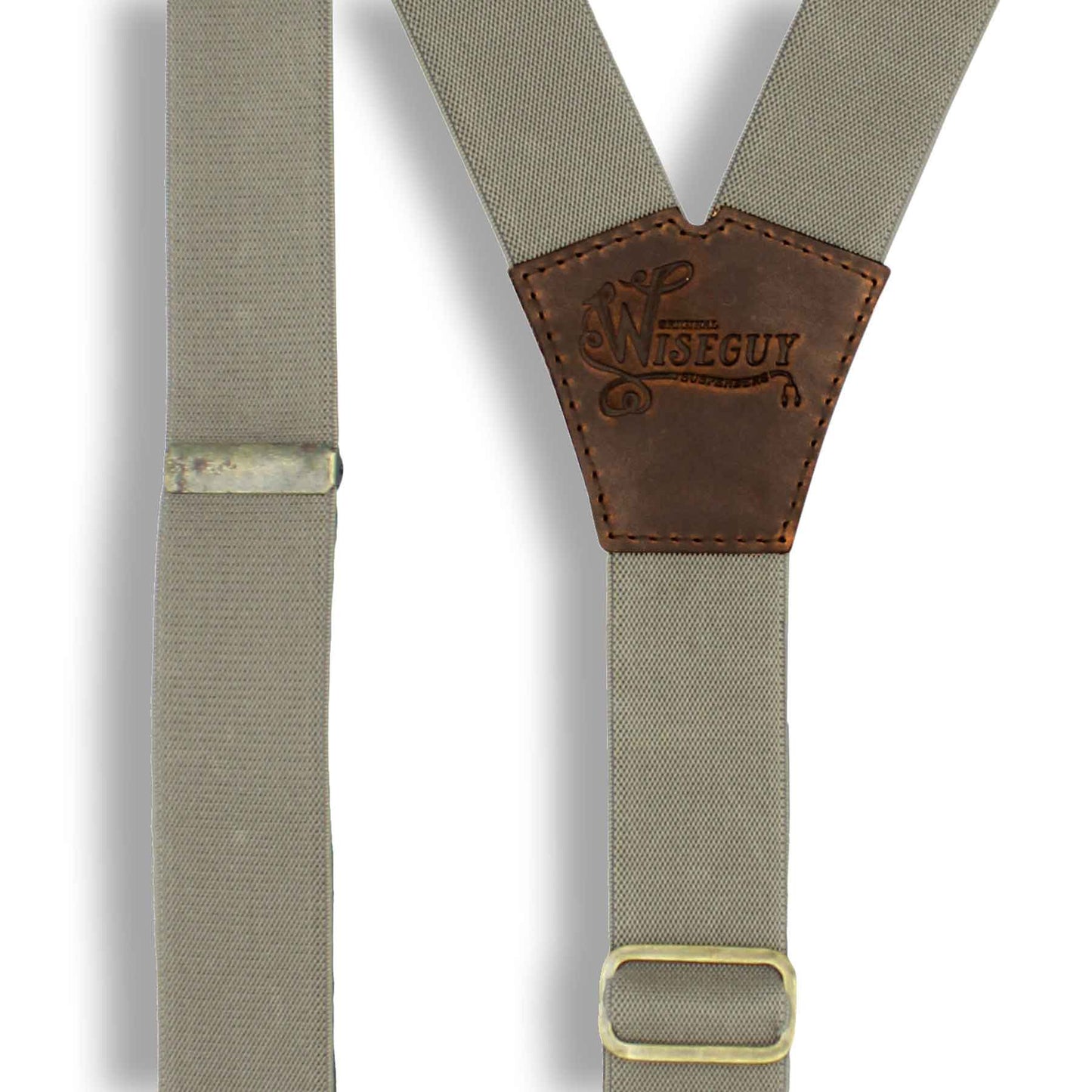 Smokey Beige on Dark Brown Suspenders wide straps (1.36 inch/ 3.5 cm) - Wiseguy Suspenders