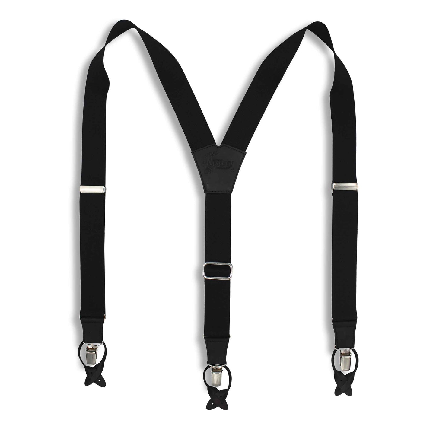 Soul Suspenders Black on Black wide straps (1.36 inch/3.5 cm) - Wiseguy Suspenders