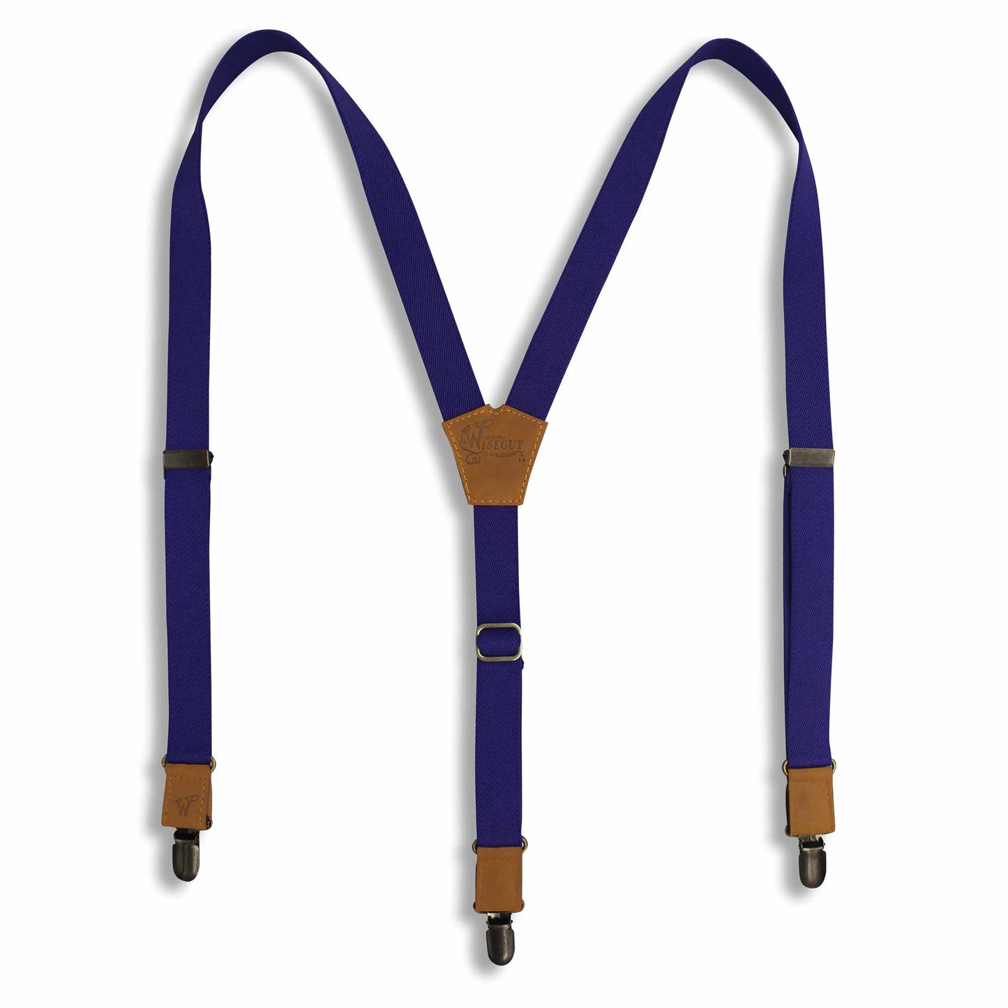 The Colour Purple on Camel Brown Suspenders & Brass slim straps (1 inch/2.5 cm) - Wiseguy Suspenders