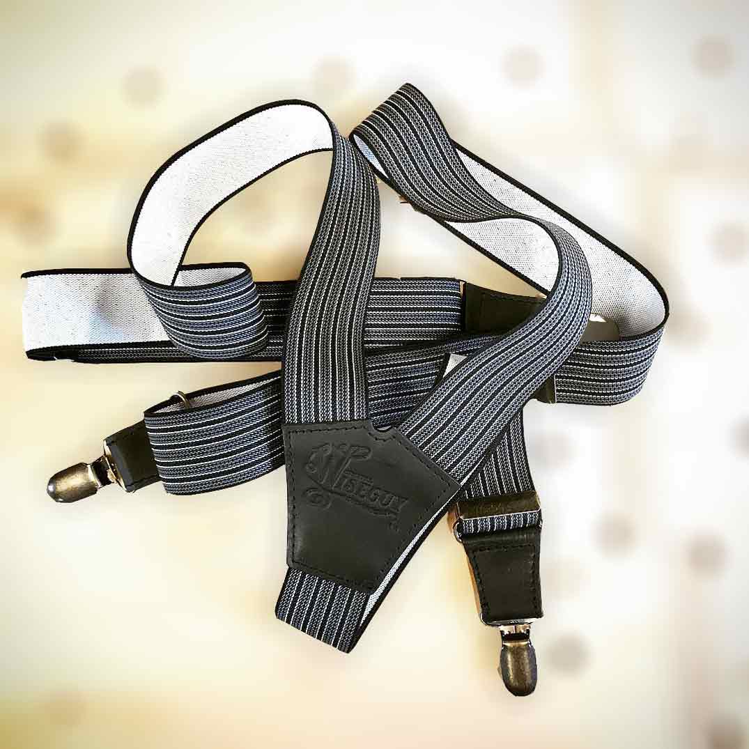 The Gentleman Formal Dress Striped Suspenders 1.3 inch wide - Wiseguy Suspenders