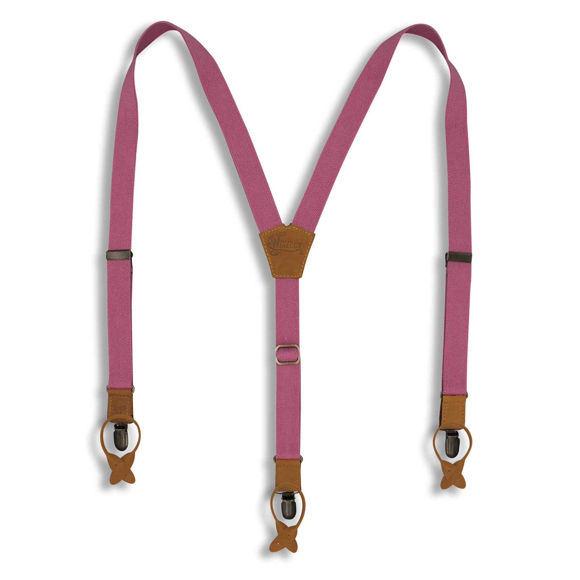 Warlord Casual Elastic Suspender 1 inch with Camel Brown Leather Parts - Wiseguy Suspenders